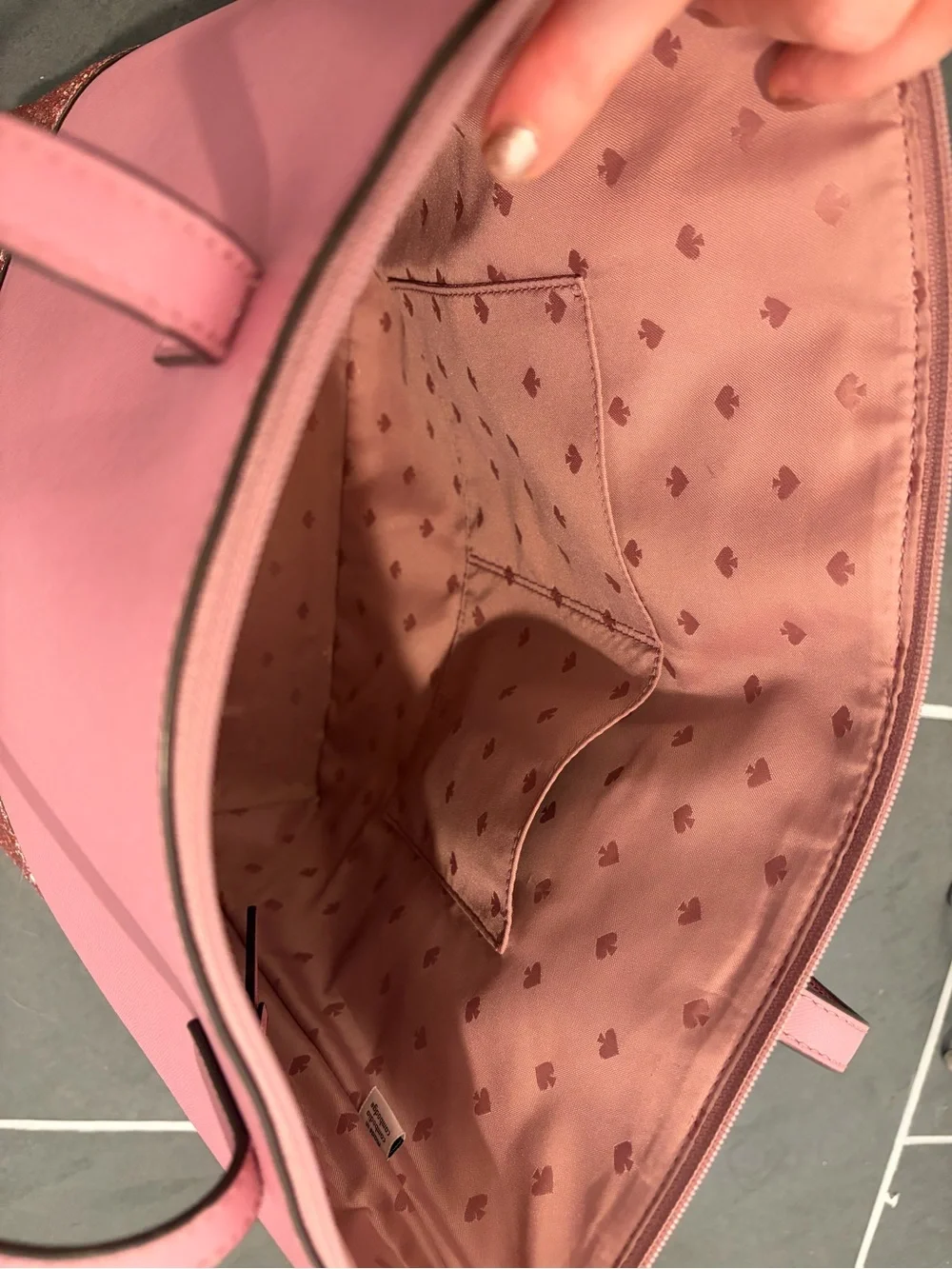 Kate Spade Pink Tote with Glitter Base